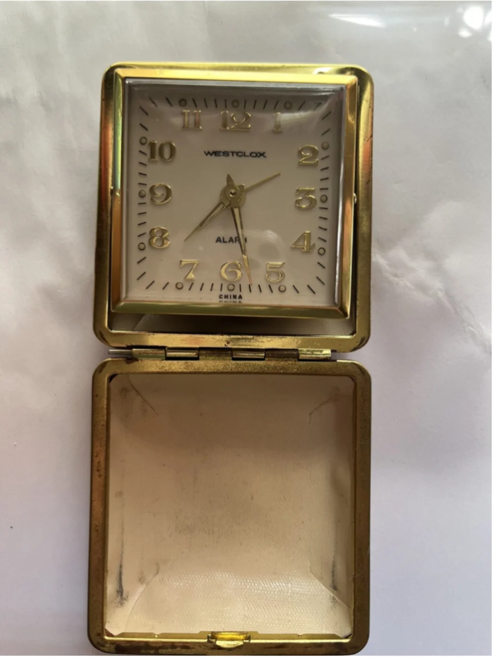Vintage Westclox Travel Alarm Clock UNTESTED Decorative MCM Avant Garde Retro